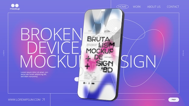 Gebrochenes Gerätemockup-Design