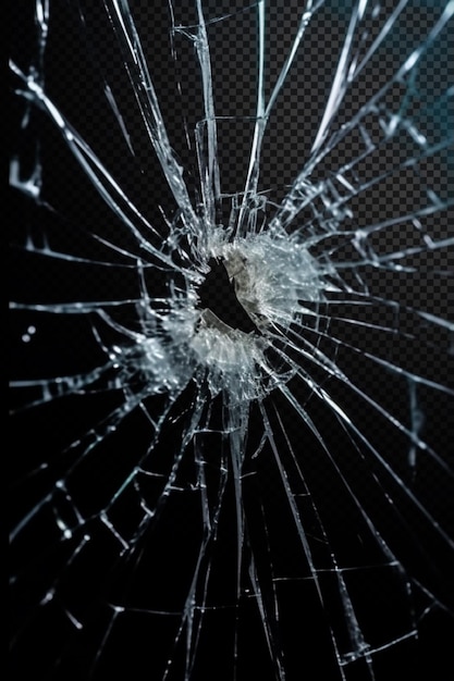 Gebrochenes Glas auf durchsichtigem Hintergrund