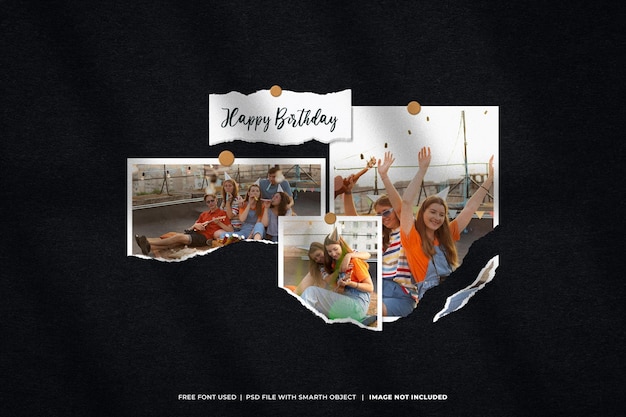 Geburtstag Fotorahmen Set Mockup Moodboard