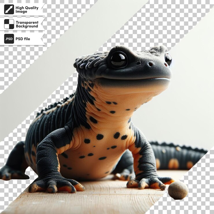 PSD gecko psd en fondo transparente con capa de máscara editable