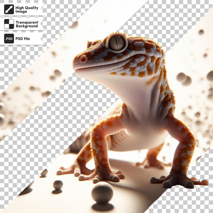 PSD un geco con una imagen de un lagarto en él