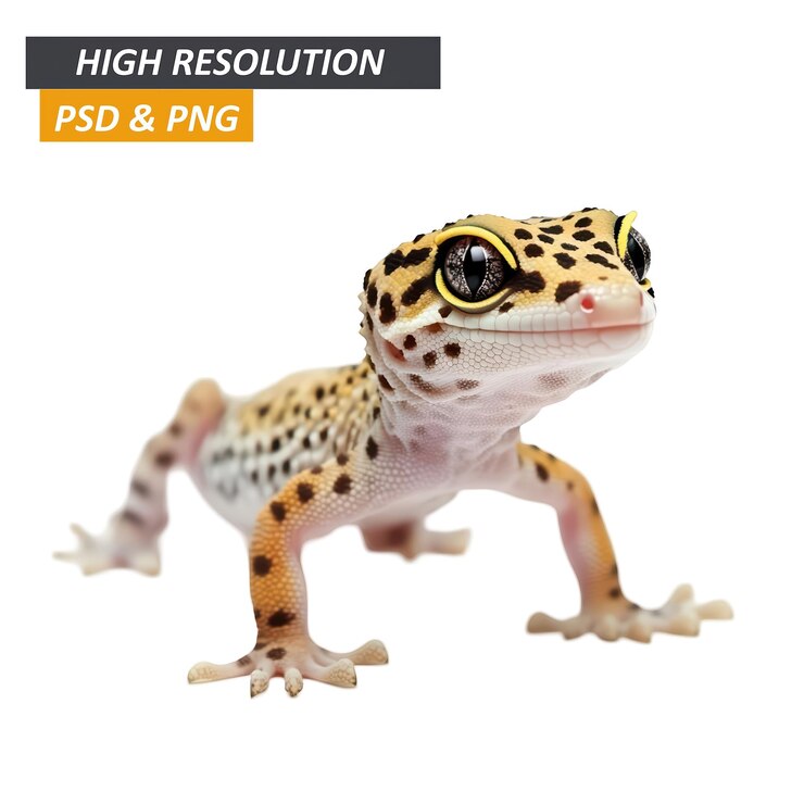 PSD el geco leopardo en primer plano