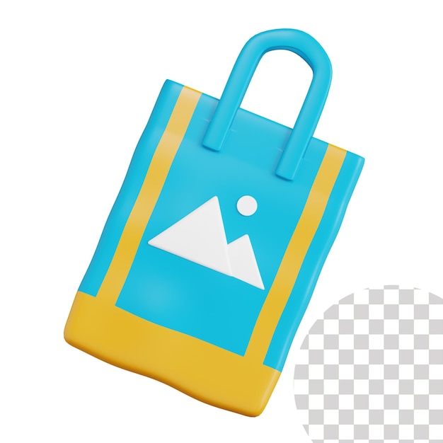 Gedruckte tote-tasche 3d-illustration