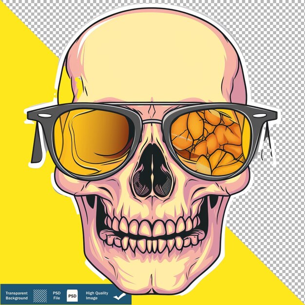 PSD gefahrenzeichen schädel schöne einzigartige sonnenbrille vorsichtiger transparenter hintergrund png psd