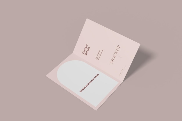 Gefaltete Visitenkarte Mockup Design isoliert