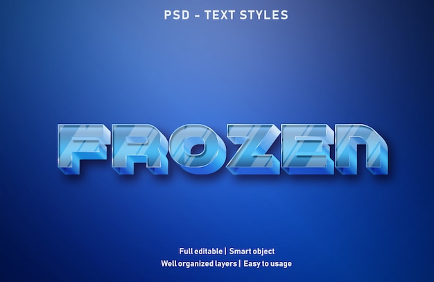 gefrorene Texteffekte Stil bearbeitbare psd