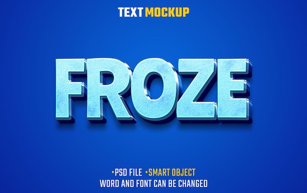 Gefrorener Texteffekt 3D-Textfont-Effekt