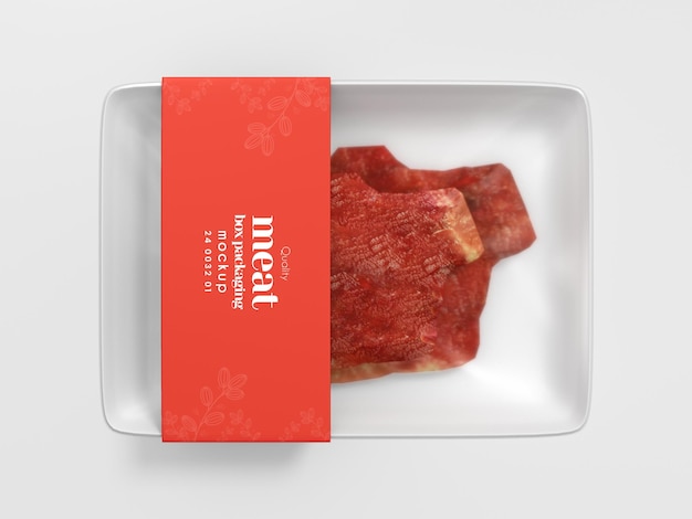 Gefrorenes fleisch tray box verpackung mockup