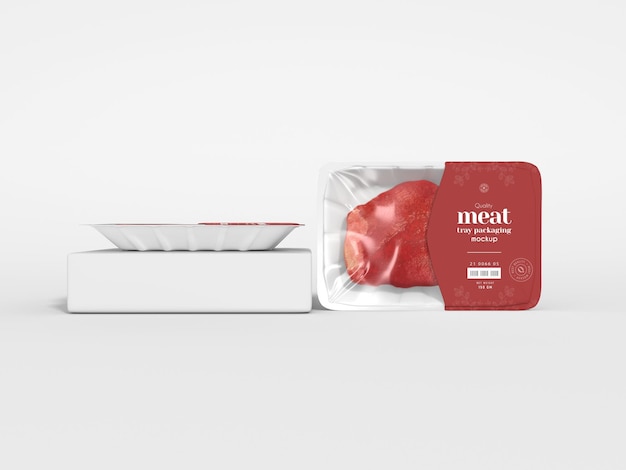 Gefrorenes Fleisch Tray Box Verpackung Mockup