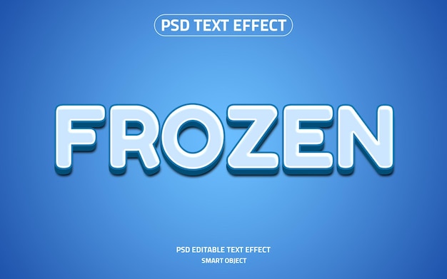 Gefrorenes Logo editierbares Texteffektmodell