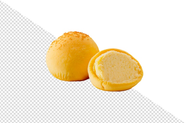 gefüllte Pão de queijo isoliert vom Hintergrund einer PSD-Datei