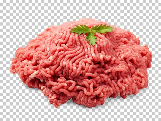 Gehacktes fleisch, isoliert auf transparentem hintergrund png psd