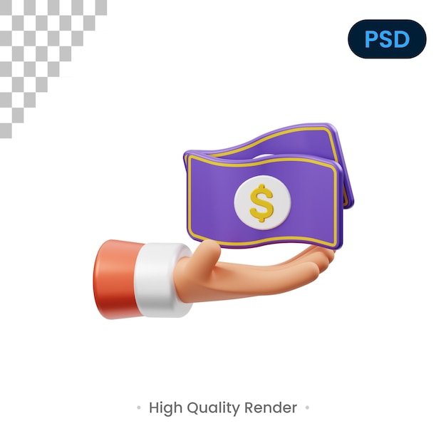 Gehalt 3d render illustration premium psd