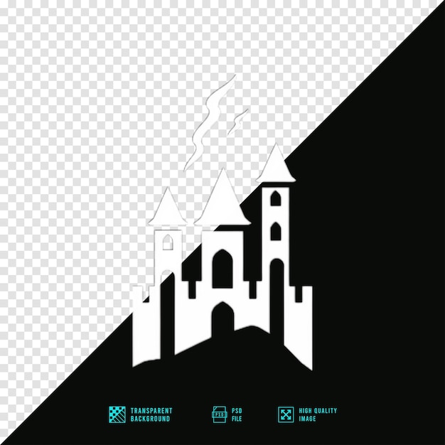 Geister-Schloss-Symbol Vektor-Logo flaches Design transparente PNG-Datei