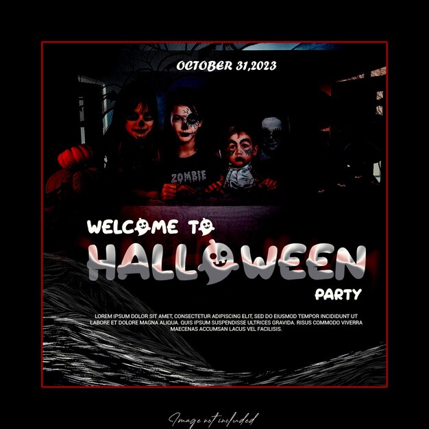 Geisterhafter halloween-flyer in sozialen medien