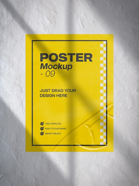 Geklebtes Papiermodell für Posterdesign-PSD-Vorlage 09