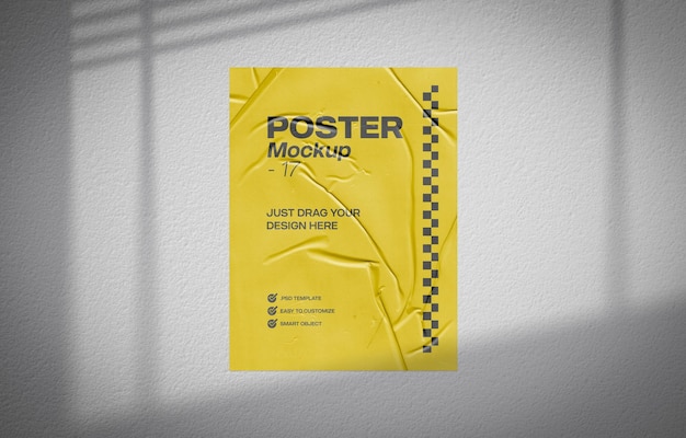 Geklebtes papiermodell für posterdesign psd-vorlage 17