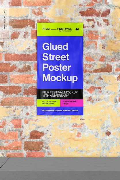 Geklebtes Straßenposter Mockup