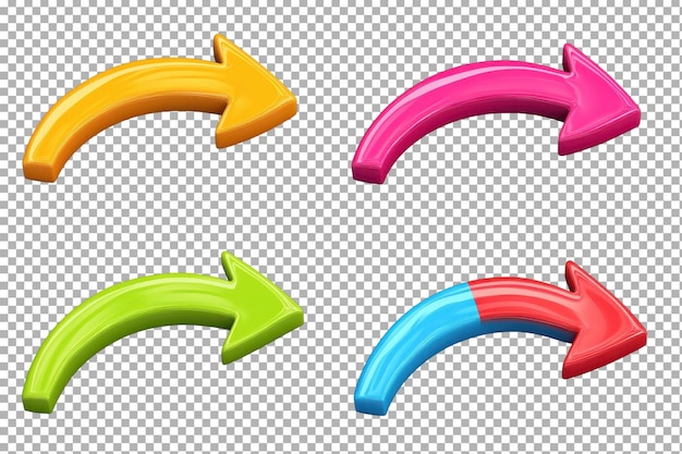 Gekrümmte Pfeilsymbole auf durchsichtigem Hintergrund