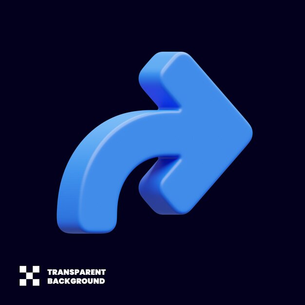 Gekrümmtes Pfeilsymbol In 3D Render