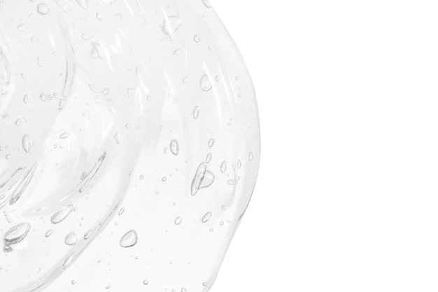 Gel cosmetico trasparente su uno sfondo vuoto