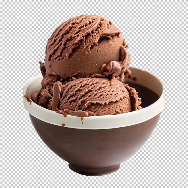 PSD gelado de chocolate numa tigela