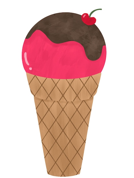 Gelado de morango para o verão