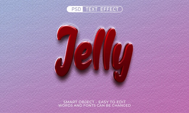 Gelatina de efecto de texto editable con estilo 3d.