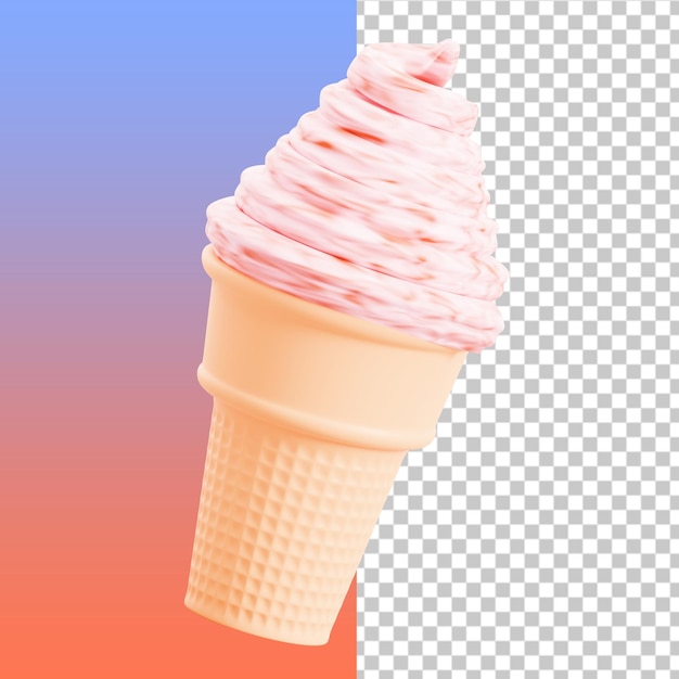gelato alla vaniglia illustrazione 3D