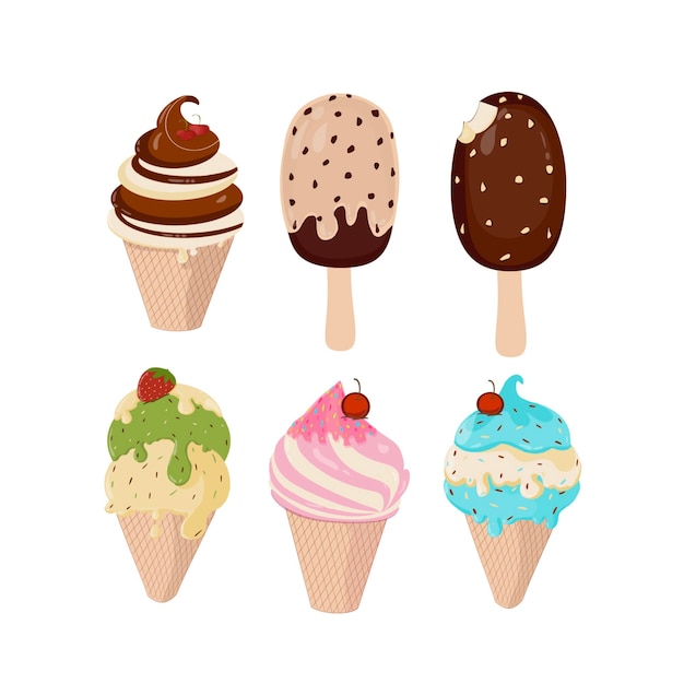 Gelato delizioso in una varietà di gusti