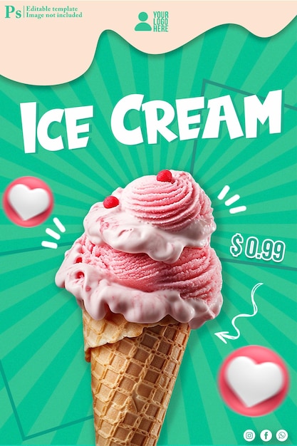 Gelato di fragole dolci