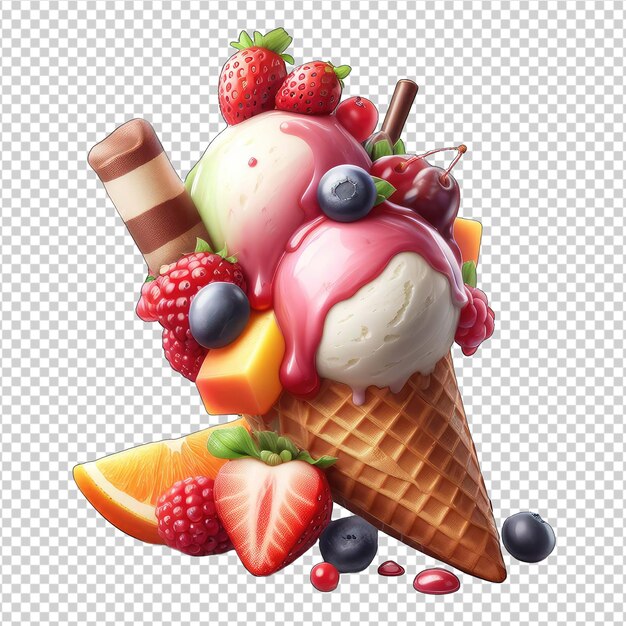 PSD gelato de fresa dulce png