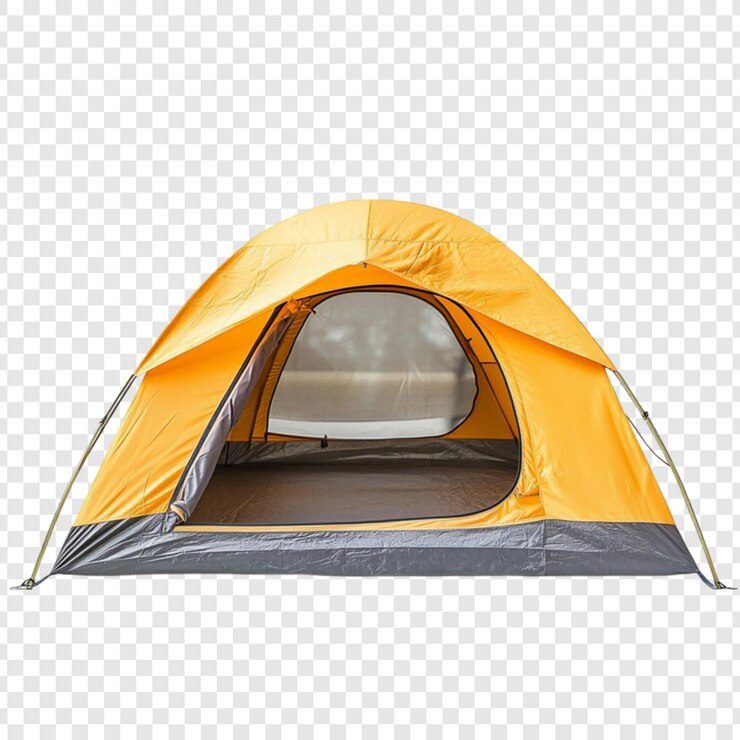 PSD gelbe camping-zelt-ausfluggeräte
