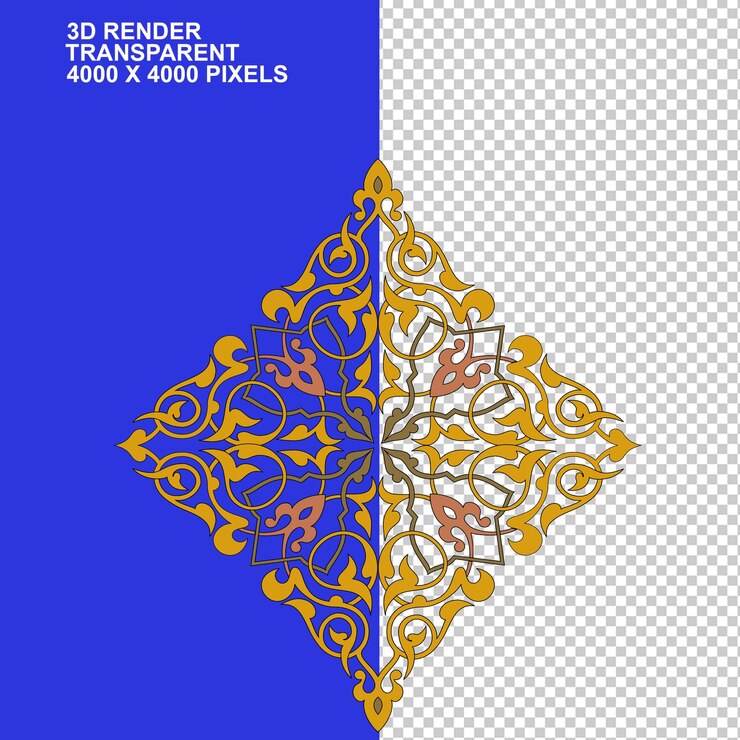PSD gelbe islamische geometrische muster silhouette arabesque motiffpr islamische gebäude islam weiß