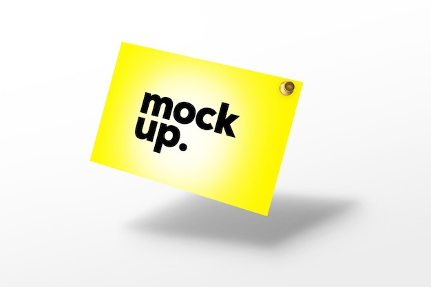 Gelbe Karte mit Pin-Mockup-Vorlage PSD