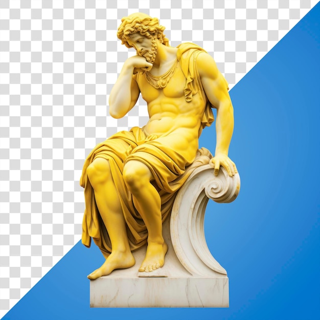 Gelbe klassische Denkstatue aus Papua-Neuseeland