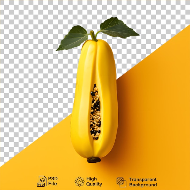 Gelbe papaya, isoliert auf durchsichtigem hintergrund, enthält eine png-datei