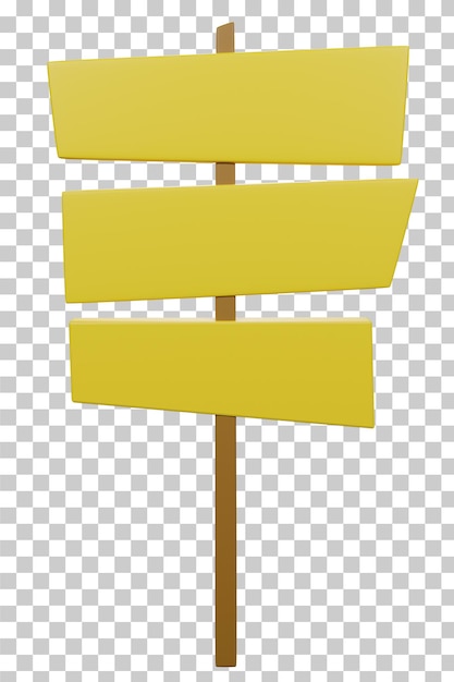 PSD gelbe schildplatte 3d-rendering