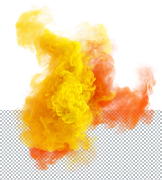 Gelbe und orangefarbene Rauchwolke 3D gefährliche und giftige Nebelstruktur