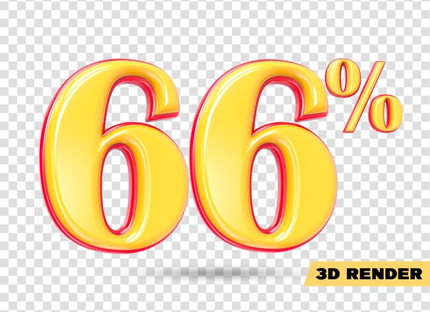 gelbe Zahl 3D-Rendering