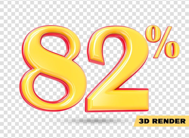 gelbe Zahl 3D-Rendering