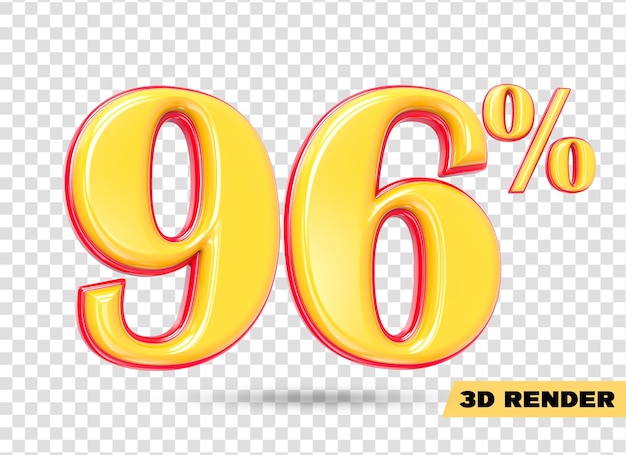 gelbe Zahl 3D-Rendering