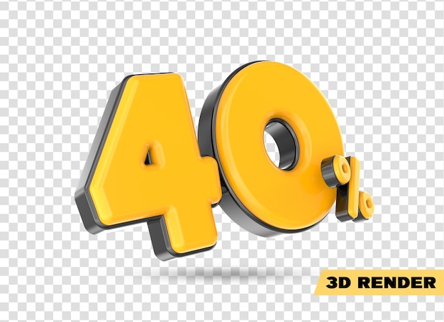 gelbe Zahl 3D-Rendering