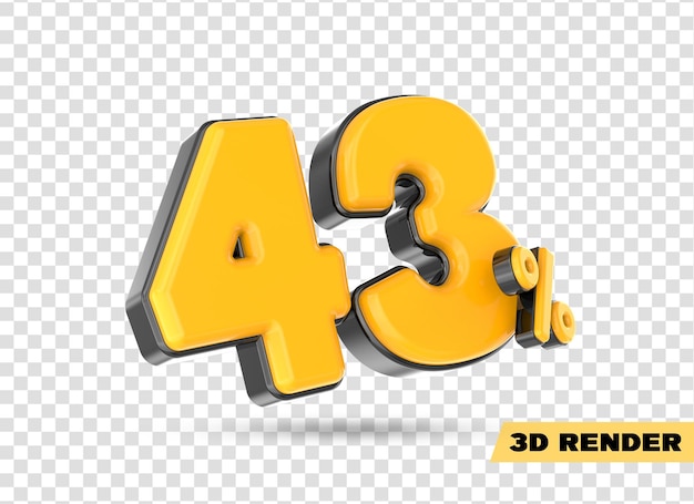 PSD gelbe zahl 3d-rendering