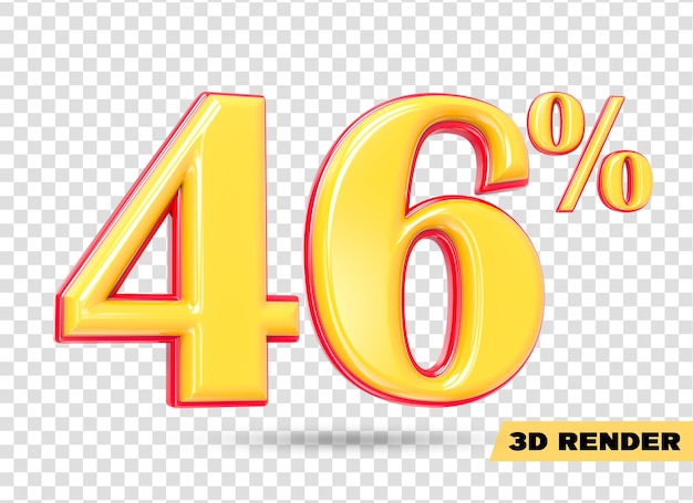 gelbe Zahl 3D-Rendering