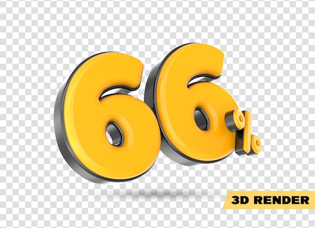 gelbe Zahl 3D-Rendering