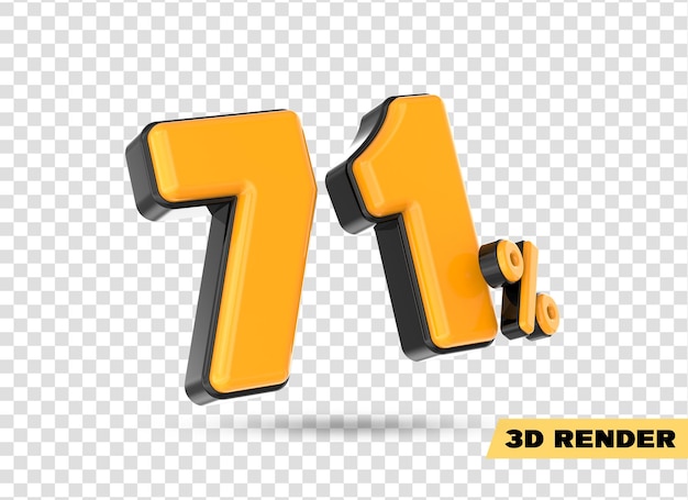 gelbe Zahl 3D-Rendering