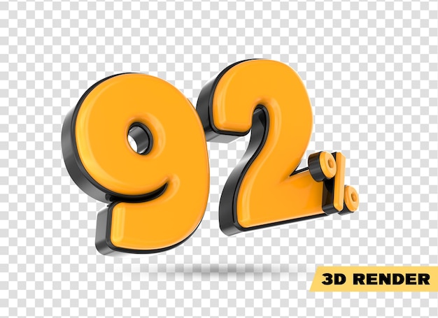 gelbe Zahl 3D-Rendering