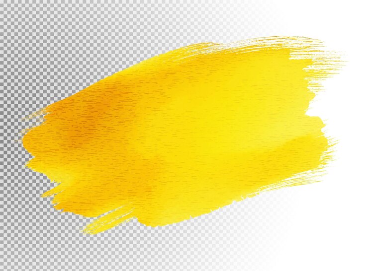 PSD gelber aquarellpinselstrich auf durchsichtigem hintergrund