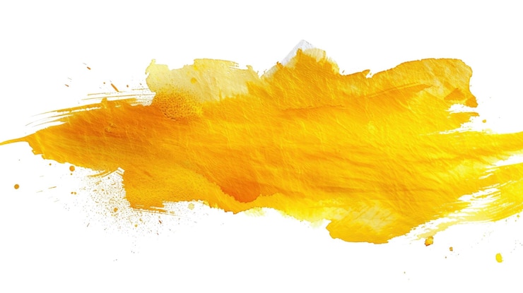 PSD gelber aquarellpinselstrich auf schwarzem hintergrund malerei aig56